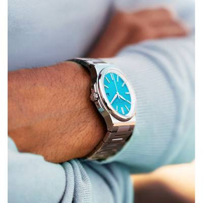 Montre La Grande Corniche Steel with Bleu Azur dial - Corniche