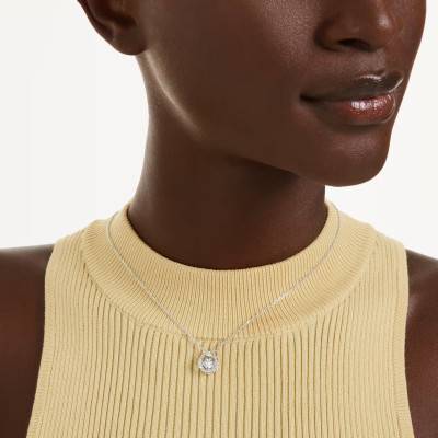 Collier Pendentif Constella en Métal Rhodié & Oxydes de Zirconium, Longueur 38 à 45 cm Ajustable - 5738247 - Swarovski