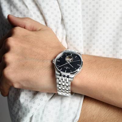 Weekend Open Heart Steel Watch A1302/6 - Perrelet