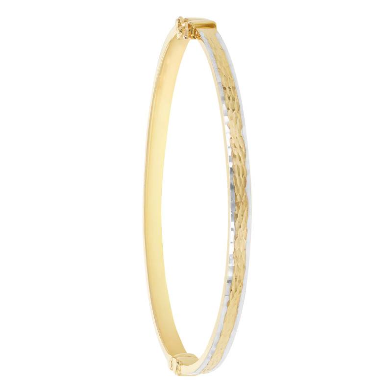 375 Two-Tone Gold Diamond-Cut Bangle Bracelet - Emanessence