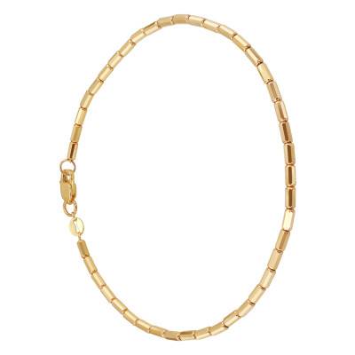 375/1000 Yellow Gold Cut Mini Bar Bracelet, 19 cm - Emanessence