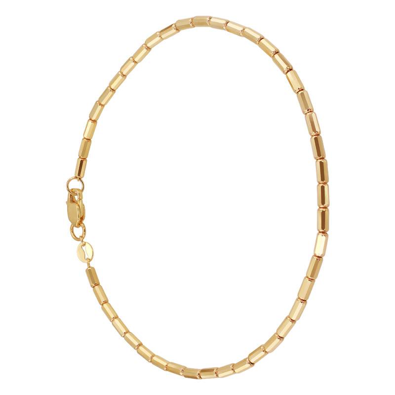 375/1000 Yellow Gold Cut Mini Bar Bracelet, 19 cm - Emanessence