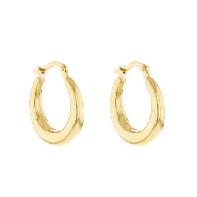 Boucles d'Oreilles Créoles Coniques en Or Jaune 375, Diamètre 19 mm - Emanessence