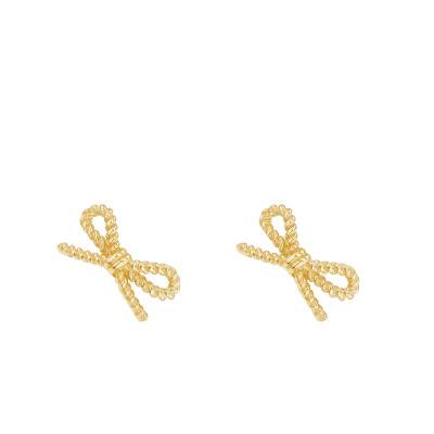 375 Yellow Gold Twisted Knot Stud Earrings - Emanessence