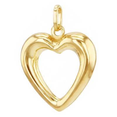 375 Yellow Gold Openwork Heart Pendant - Emanessence