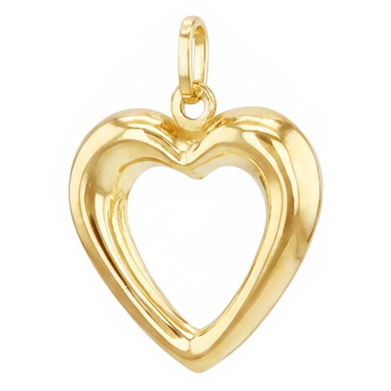 375 Yellow Gold Openwork Heart Pendant - Emanessence