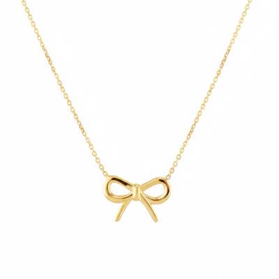 375 Yellow Gold Knot Necklace, Length 41 to 43 cm - Emanessence