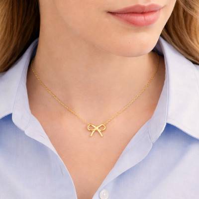 375 Yellow Gold Knot Necklace, Length 41 to 43 cm - Emanessence
