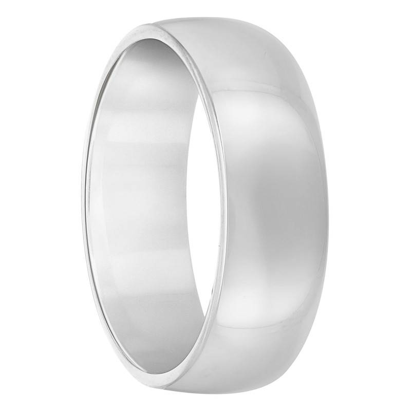 Bague Polie en Argent 925 Massif, 7mm - Emanessence