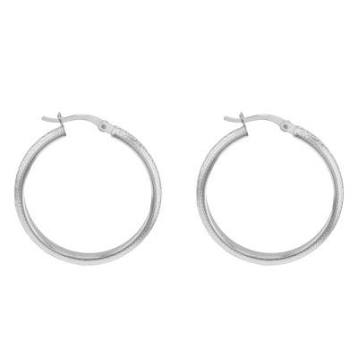 925 Silver Greek Key Hoop Earrings, 31.50 mm Diameter - Emanessence