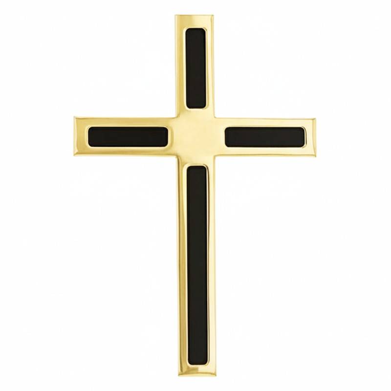 Croix en Onyx et Or Jaune 375 - Vandona