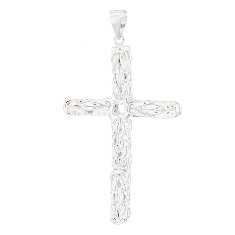 Solid 925 Silver Byzantine Cross Pendant - Vandona