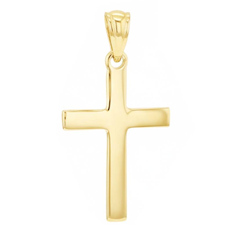 Pendentif Croix Simple en Argent 925 Plaqué Or, 20x14mm - Vandona