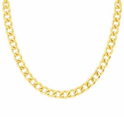Flat Curb Chain in Gold-Plated 925/1000 Silver, 41 cm - Manillon