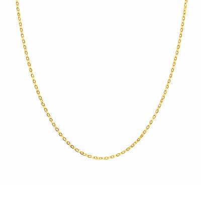 Adjustable Diamond-Cut Cable Chain in 375/1000 Yellow Gold, 41 to 46 cm - Manillon