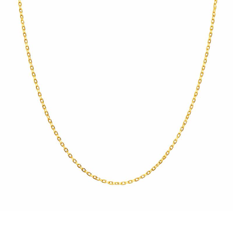 Chaîne Maille Diamantée Ajustable en Or Jaune 375, Longueur 41 à 46 cm - Manillon