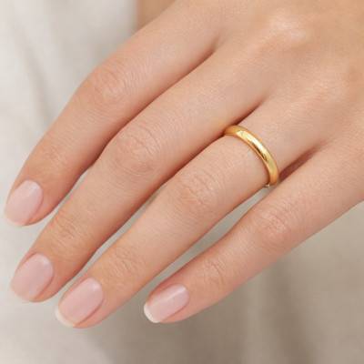 375 Yellow Gold Classic Comfort Half-Shank Wedding Ring, Width 3.00 to 6.00 mm - Amore