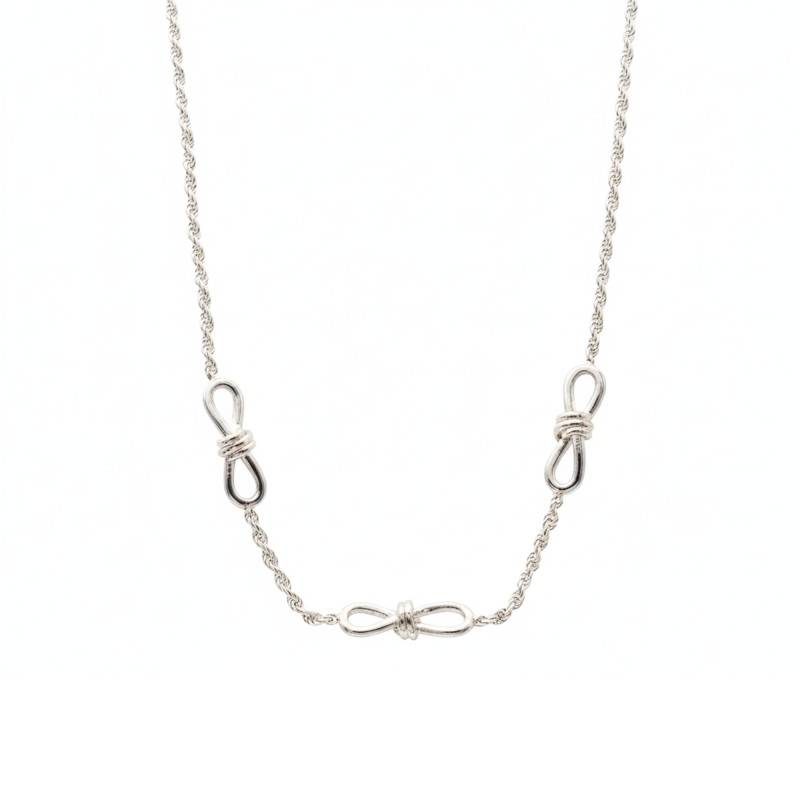 925 Silver Knot Motif Necklace 43 cm - Artemis