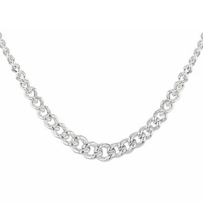 Chaîne Gourmette Ronde en Argent 925, Longueur 46 cm - Manillon