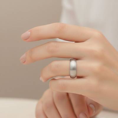 Bague Polie en Argent 925 Massif, 7mm - Emanessence