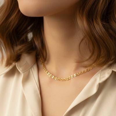 375/1000 Yellow Gold Mariner Chain 2.00 mm, Length 40 or 45 cm - Manillon
