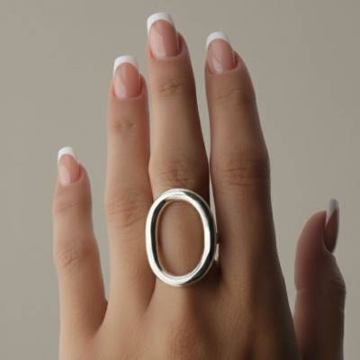 Bague Ovale Ajourée en Argent 925 - Artemis