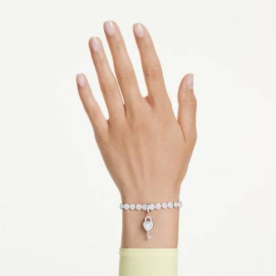 Pendentif Charm Coeur Idyllia en Plaqué Rhodium & Oxydes de Zirconium - 5742957 - Swarovski