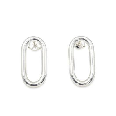 925/1000 Silver Oval Link Earrings - Artemis