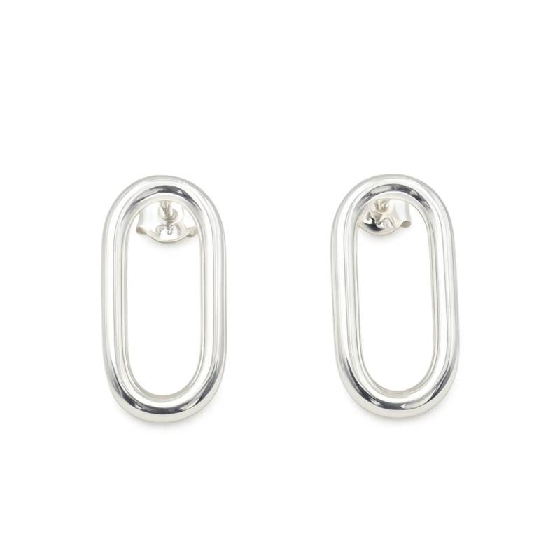 925/1000 Silver Oval Link Earrings - Artemis