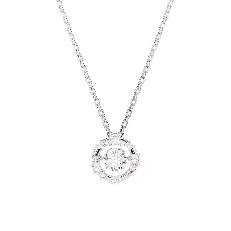 Constella Pendant Necklace Rhodium-Plated Metal & Zirconia, Adjustable Length 38 to 45 cm - 5738247 - Swarovski