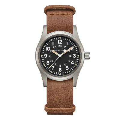 Montre Khaki Field Mechanical Brown Leather Nato H69439531 - Hamilton