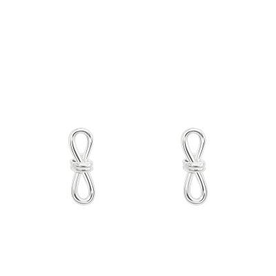 925 Silver Bow Drop Earrings - Artemis