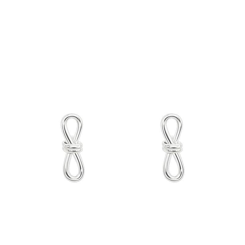 925 Silver Bow Drop Earrings - Artemis