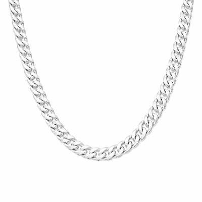 Chaîne Maille Gourmette en Argent 925, Longueur de 41 à 71 cm, Largeur 3,20 mm - Emanessence