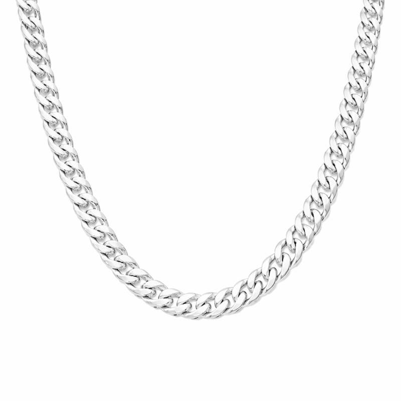 Chaîne Maille Gourmette en Argent 925, Longueur de 41 à 71 cm, Largeur 3,20 mm - Emanessence