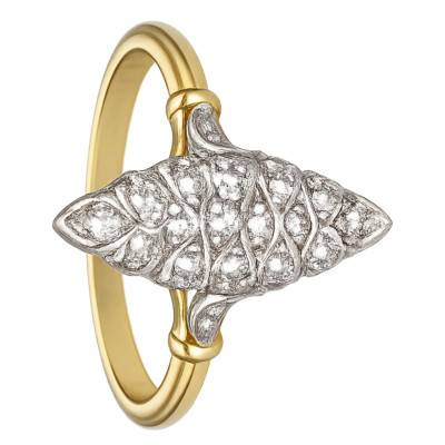 Marquise Diamants de Synthèse 0,32 cts en 2 Ors 375 - Emanessence