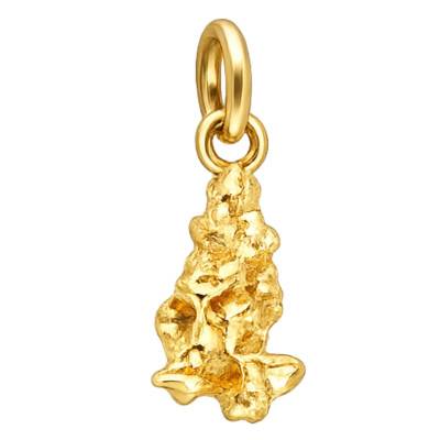Pendentif Pépite d'Or Jaune 375 ou 750, Dimensions 13 x 7 mm - Emanessence