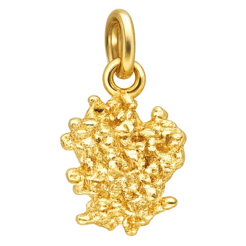 Yellow Gold 375 or 750 Nugget Pendant, 15 x 11 mm - Emanessence
