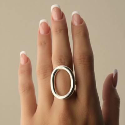 925 Silver Openwork Oval Ring - Artemis
