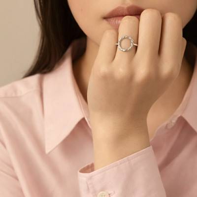 925 Silver Round Twisted Ring - Artemis