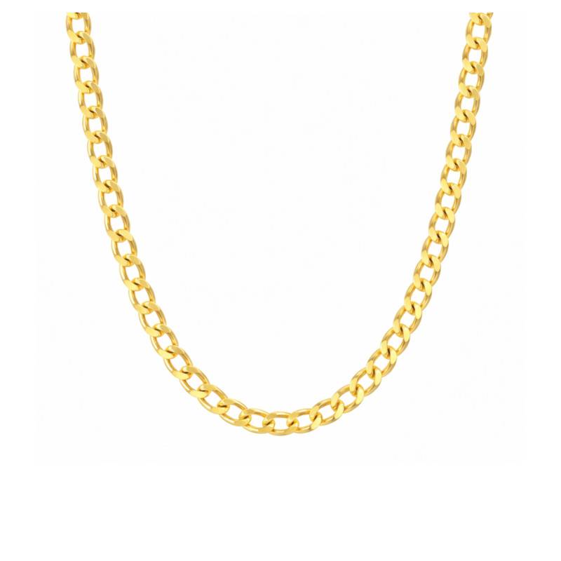 Yellow Gold-Plated Curb Chain, Length 55 cm or 60 cm, Width 5 mm - Manillon