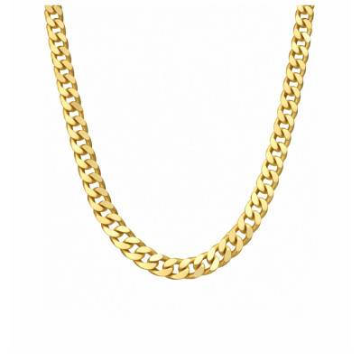 Chaîne Maille Cubaine en Plaqué Or Jaune, Longueur 55 cm ou 60 cm, Largeur 5,75 mm - Manillon