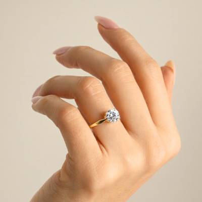 375/1000 or 750/1000 Yellow Gold IGI-Certified 1.50 ct Lab-Grown Diamond Solitaire Ring - Alliantine