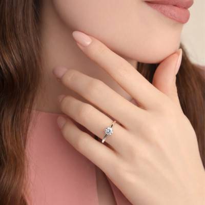 Lab-Grown 0.50ct Diamond Solitaire Ring in White Gold 375 or 750 - Alliantine