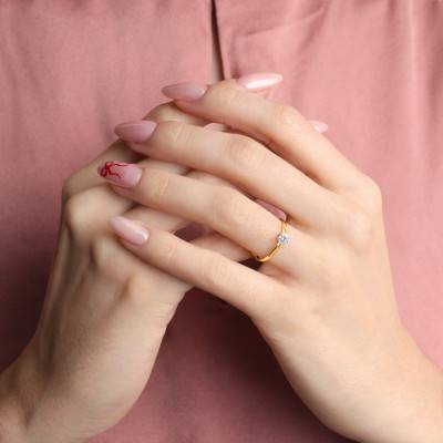 Bague Solitaire Diamant de Synthèse 0,20ct en Or Jaune 375 ou 750 - Alliantine