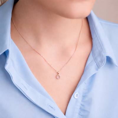 Rose Gold & Morganite Pendant - Aurora