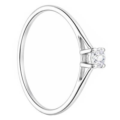 White 375/1000 or 750/1000 Gold Lab-Grown 0.10ct Diamond Solitaire Ring - Alliantine