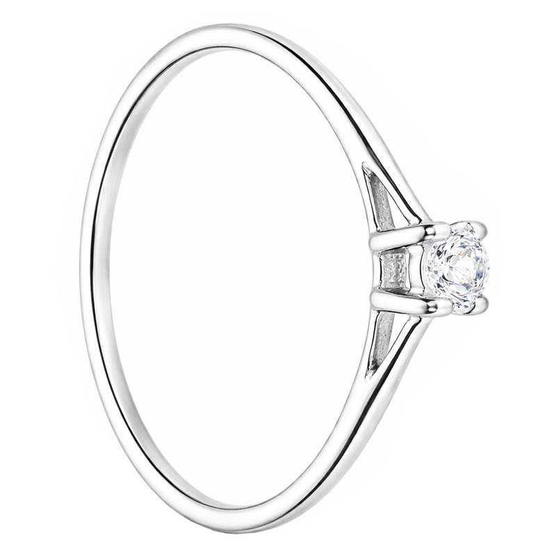 White 375/1000 or 750/1000 Gold Lab-Grown 0.10ct Diamond Solitaire Ring - Alliantine
