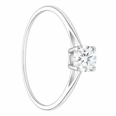 Solitaire Ring in White Gold 375 or 750 with 0.20ct Synthetic Diamond - Alliantine
