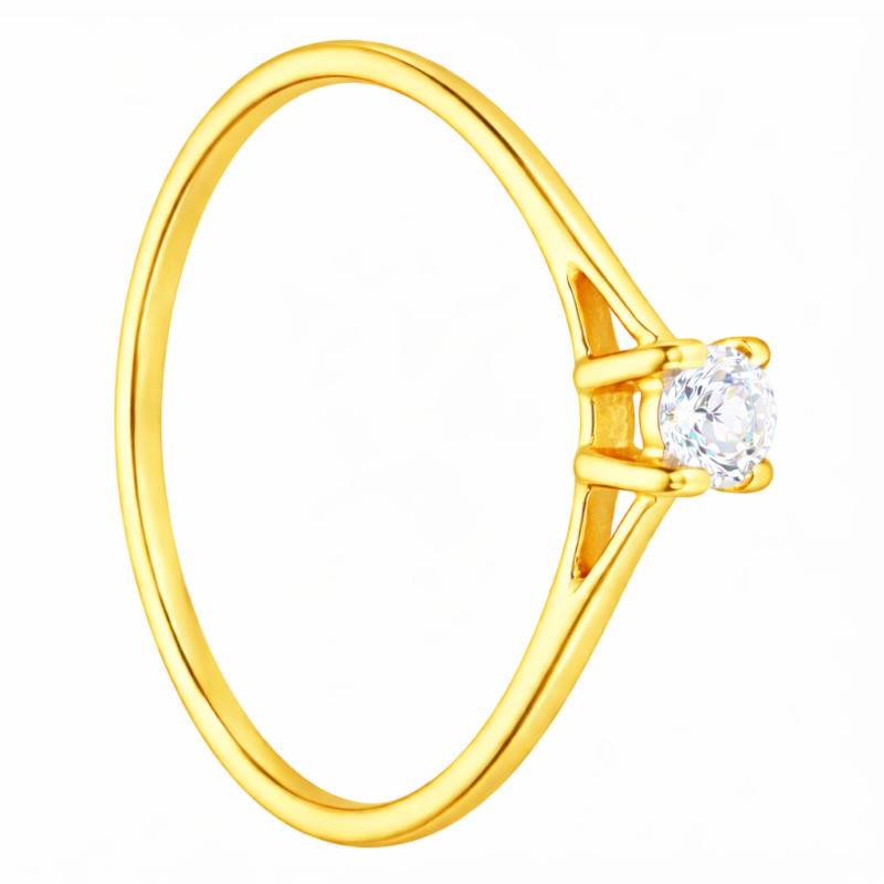 Bague Solitaire Diamant de Synthèse 0,10ct en Or Jaune 375 ou 750 - Alliantine